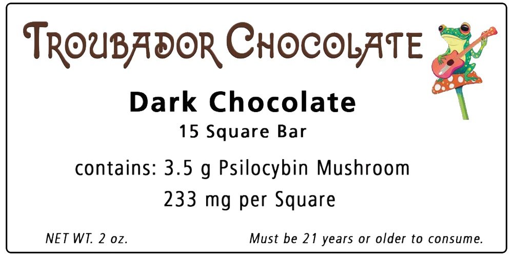 Troubador Chocolate | Dark Chocolate Bar